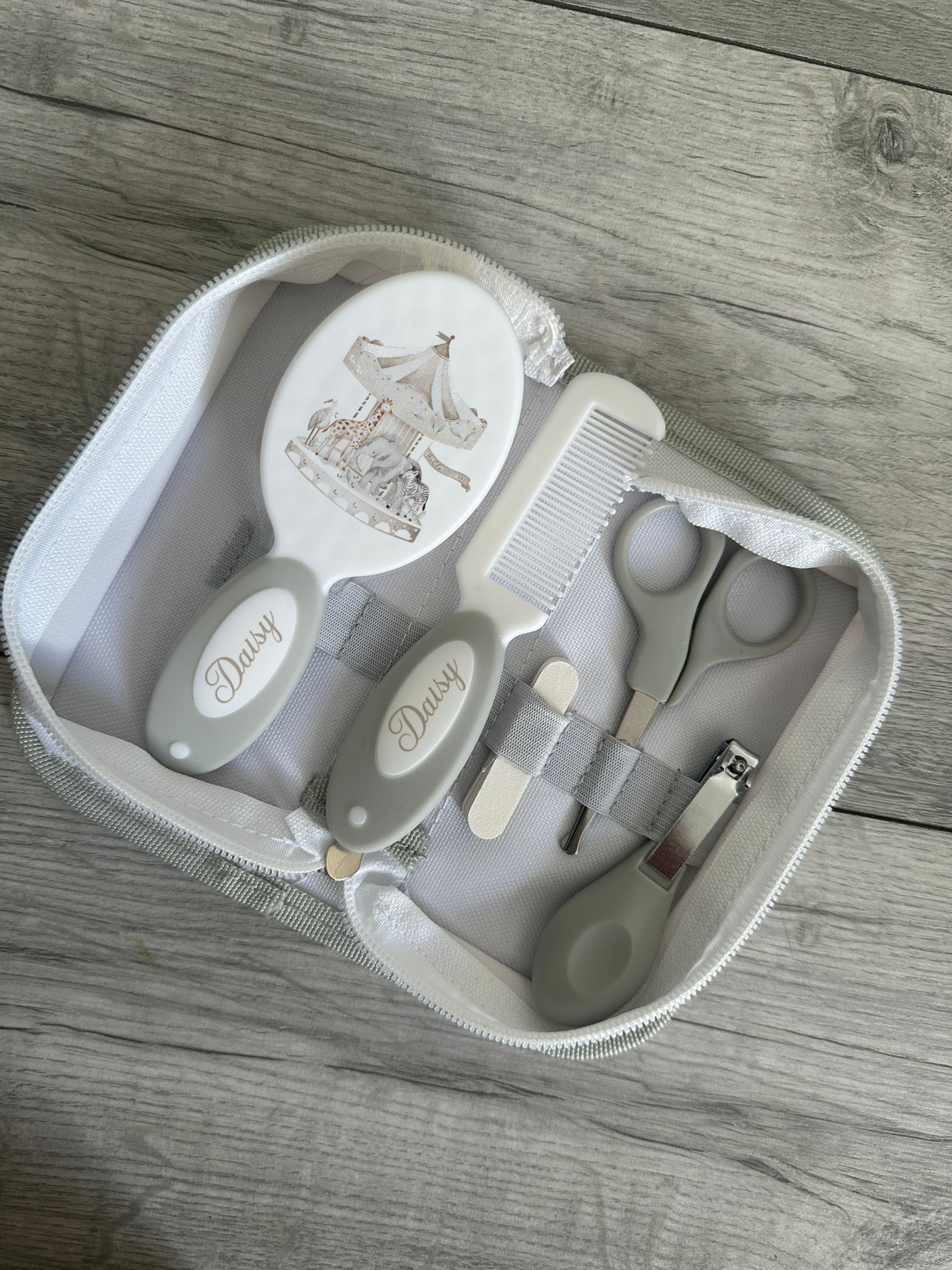 Ok Baby Bath personalised set carousal cream