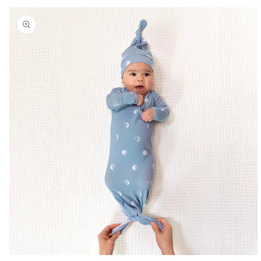 Snuggle Knit™ Newborn Gift Set Knotted Gown + Infant Hat