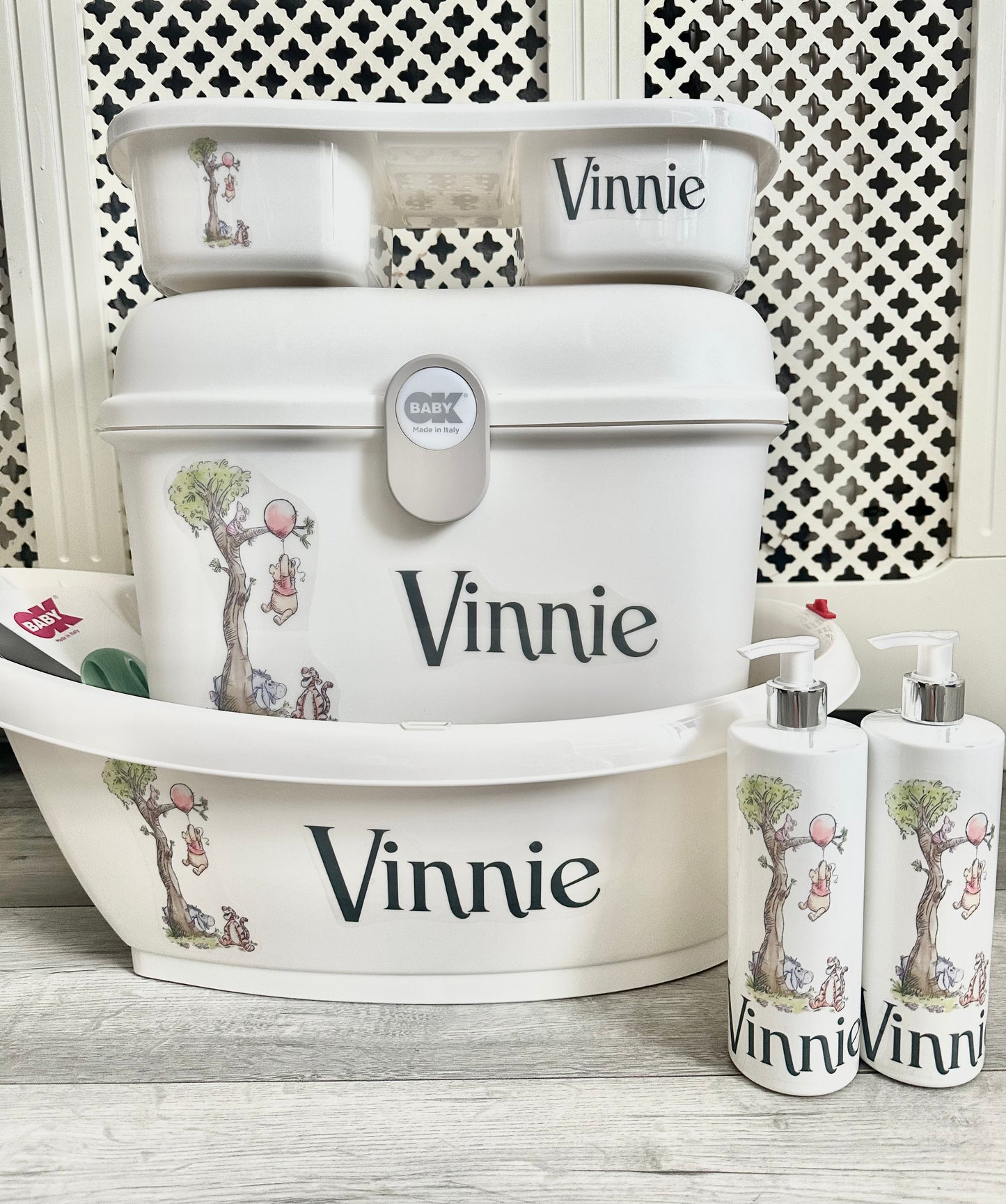Ok Baby Personalised Disney winne the pooh Bath set