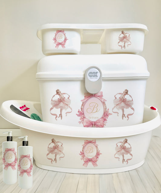 Shnuggle bath personalised set monogram ballerina