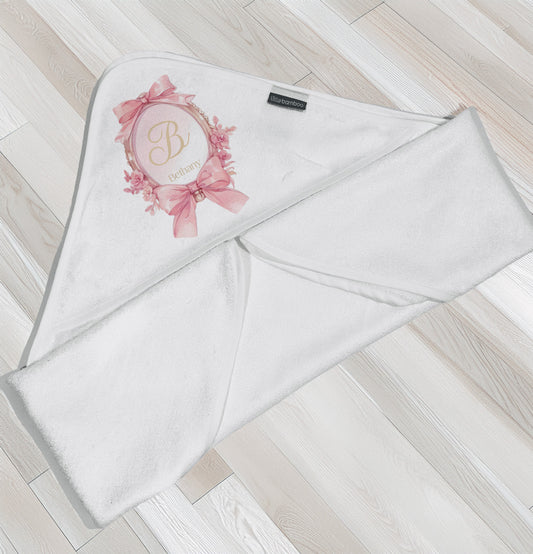 Pink monogram towel