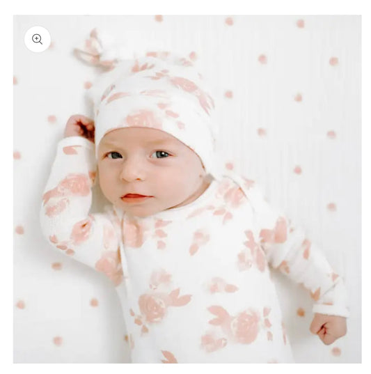 Snuggle Knit™ Newborn Gift Set Knotted Gown + Infant Hat