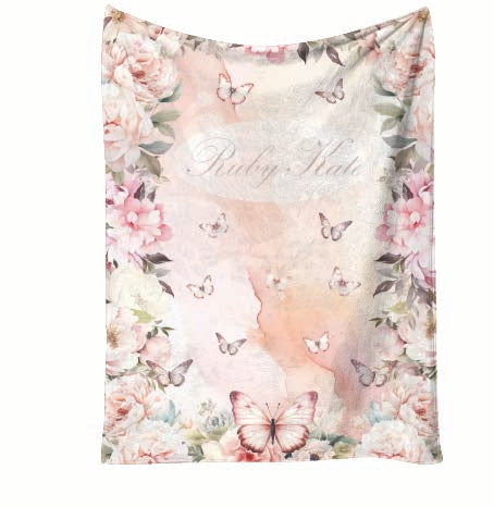 Personalised Butterflys Blanket and pillow sets