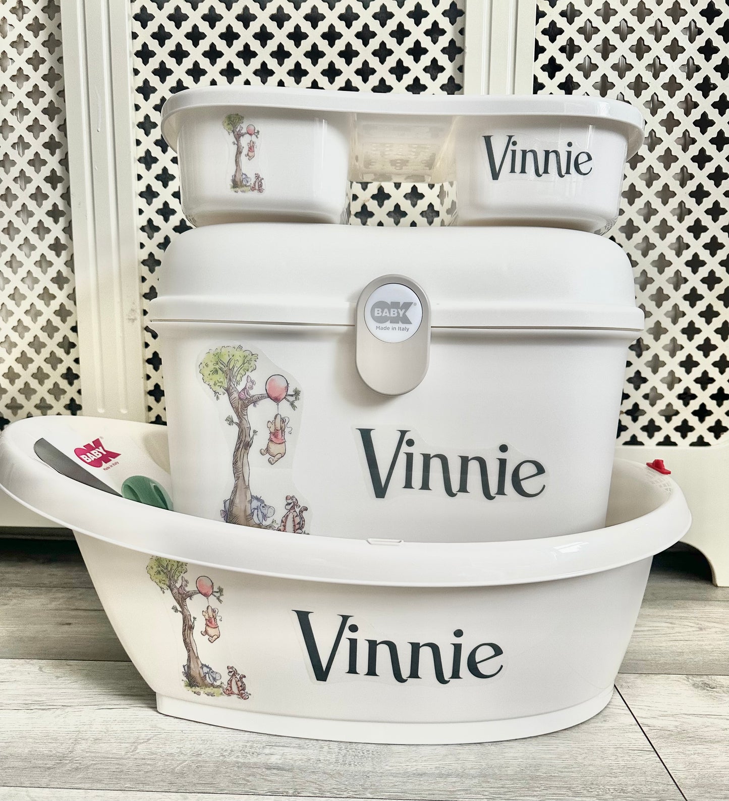 Ok Baby Personalised Disney winne the pooh Bath set