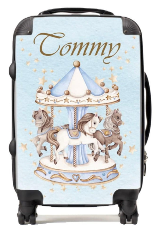 Personalised carousal Blue Suitcase