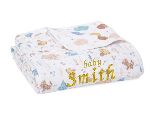 Essentials Cotton Muslin Blanket Woodland Pooh (120cm)