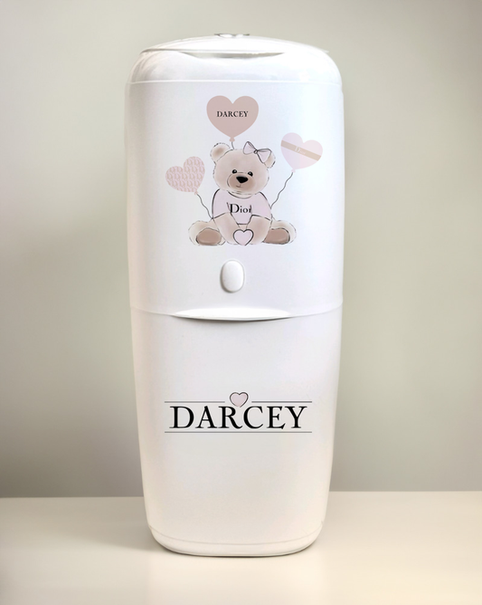 Shnuggle bath personalised set Designer pink bear