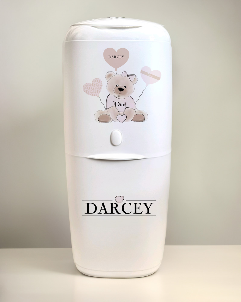 Ok Baby bath personalised set Designer pink bear