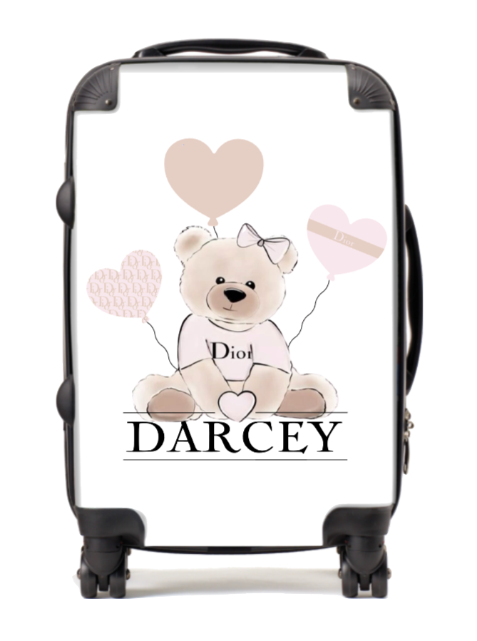 Ok Baby bath personalised set Designer pink bear