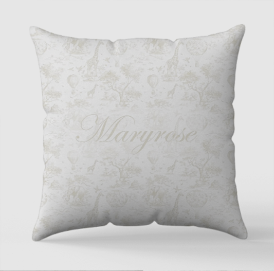 Personalised Saffari Grey Blanket and pillow sets