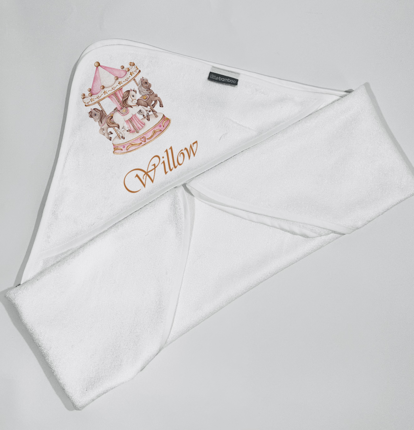 Ok baby bath personalised set Carousal Pink