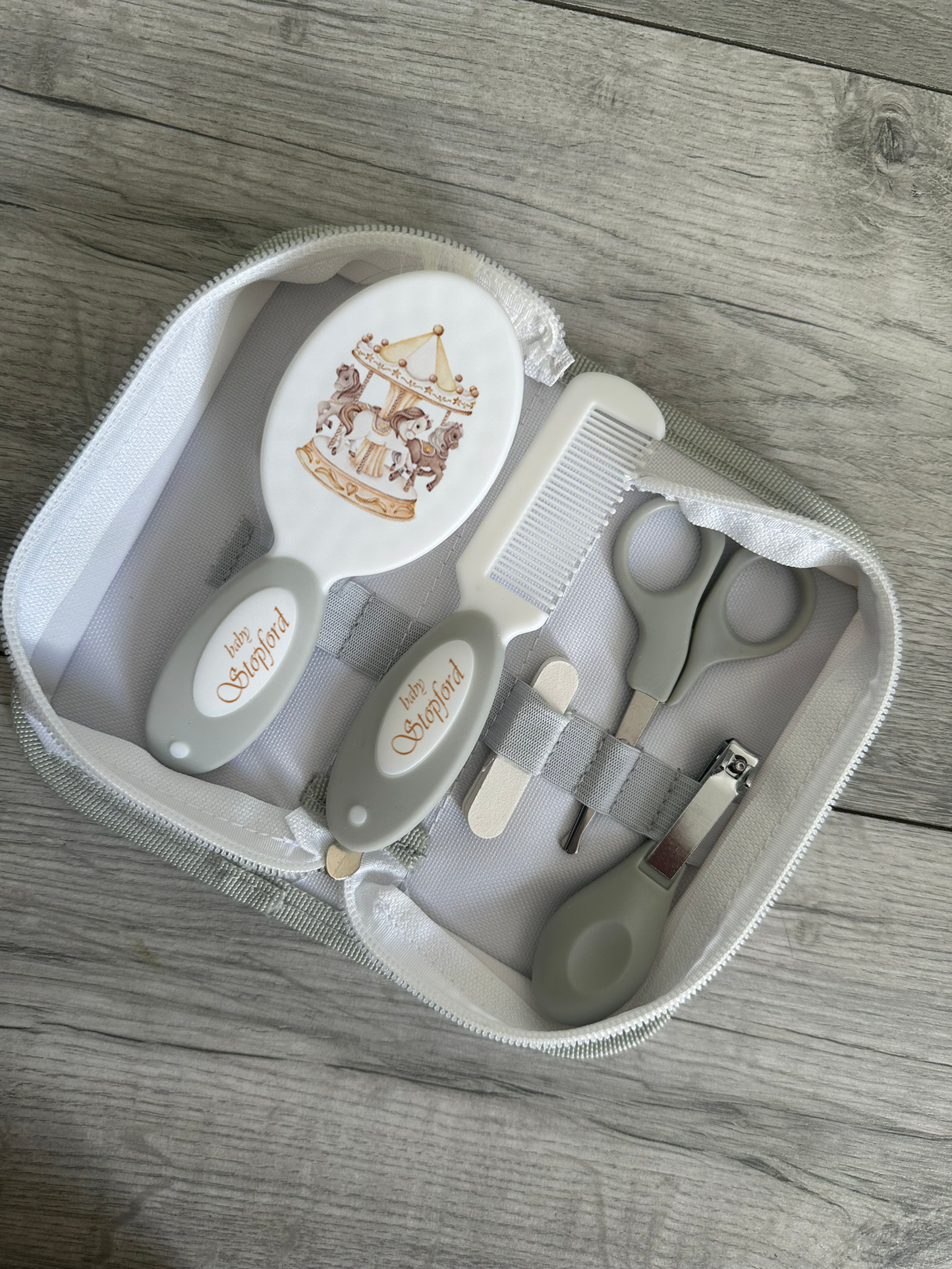 Ok baby bath personalised set Carousal Cream