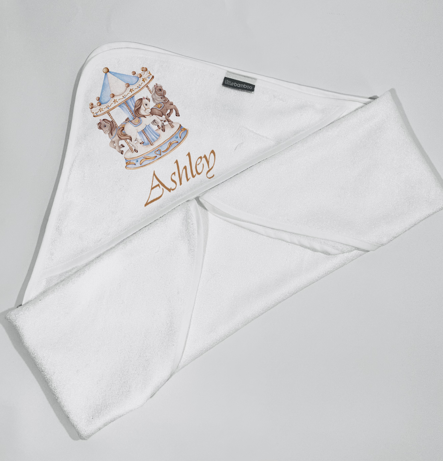 Ok baby bath personalised set Carousal Blue