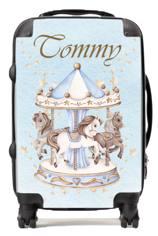 Personalised Suitcase Carousal Blue