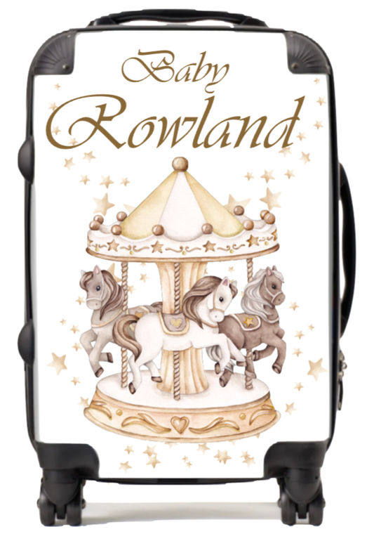Personalised Carousal Cream Suitcase