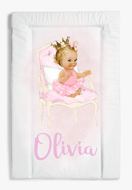 Pink throne baby changing mat