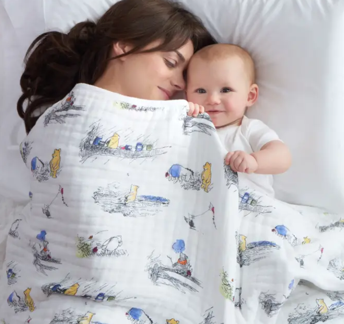 Essentials Cotton Muslin Blanket Pooh Bear (120cm)