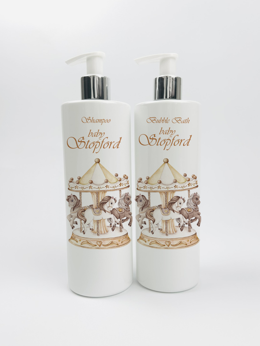 Ok baby bath personalised set Carousal Cream