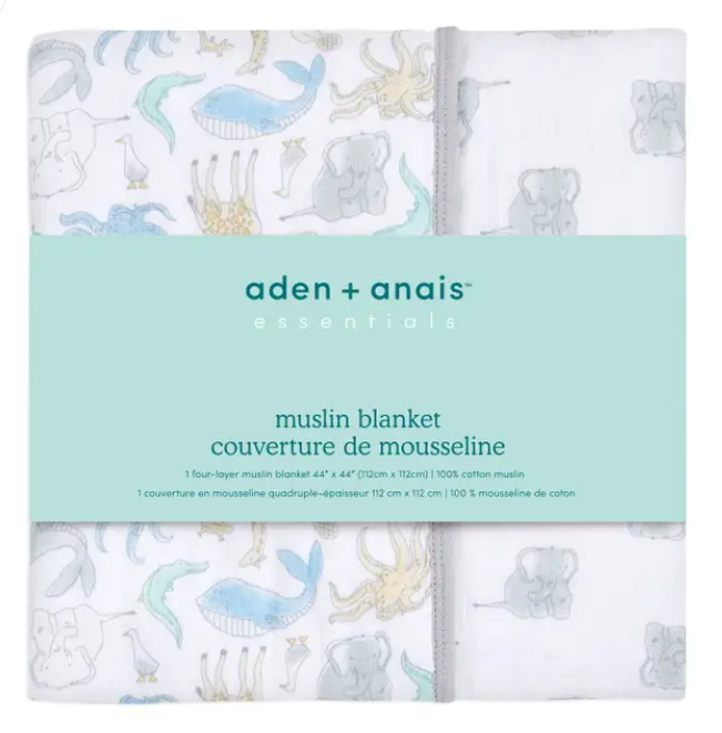 Essentials Cotton Muslin Blanket natural history (112cm)