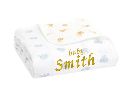 Essentials Cotton Muslin Blanket animal kingdom (120cm)