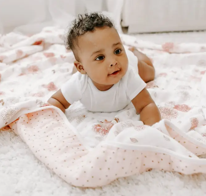 Essentials Cotton Muslin Blanket Floral (120cm)