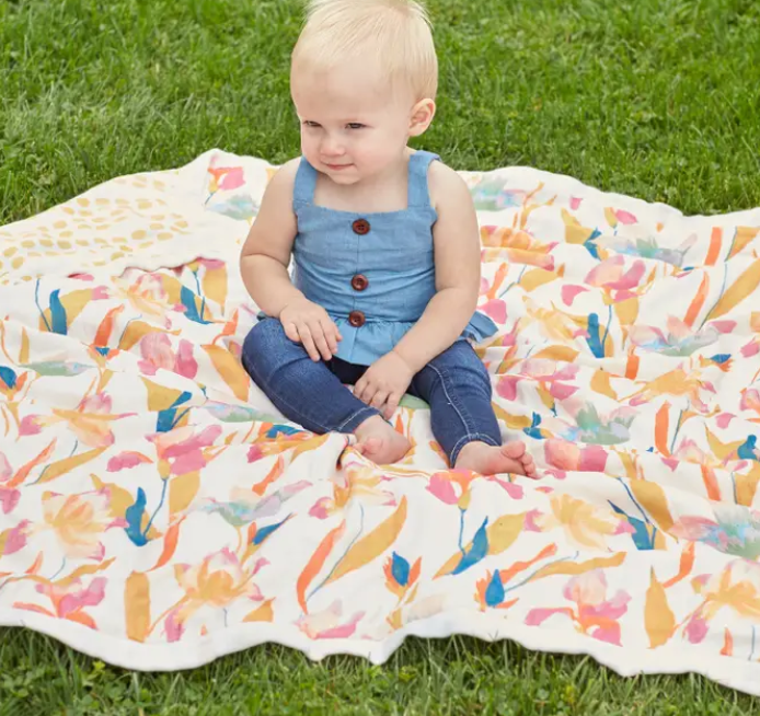 Essentials Cotton Muslin Blanket Tulips Luxury (120cm)