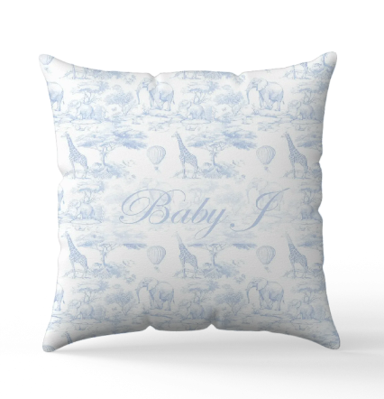 Personalised Saffari blue Blanket and pillow sets