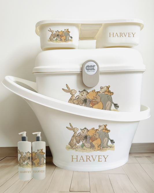 Shnuggle bath personalised set Winnie the pooh and friends