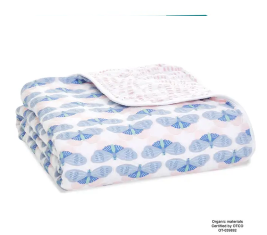 Essentials Cotton Muslin Blanket Butterflys (120cm)