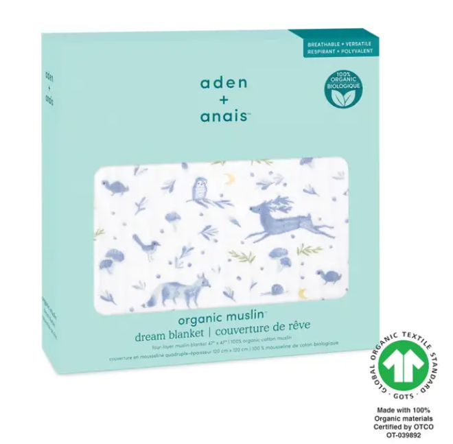 Essentials Cotton Muslin Blanket spring woodland (120cm)