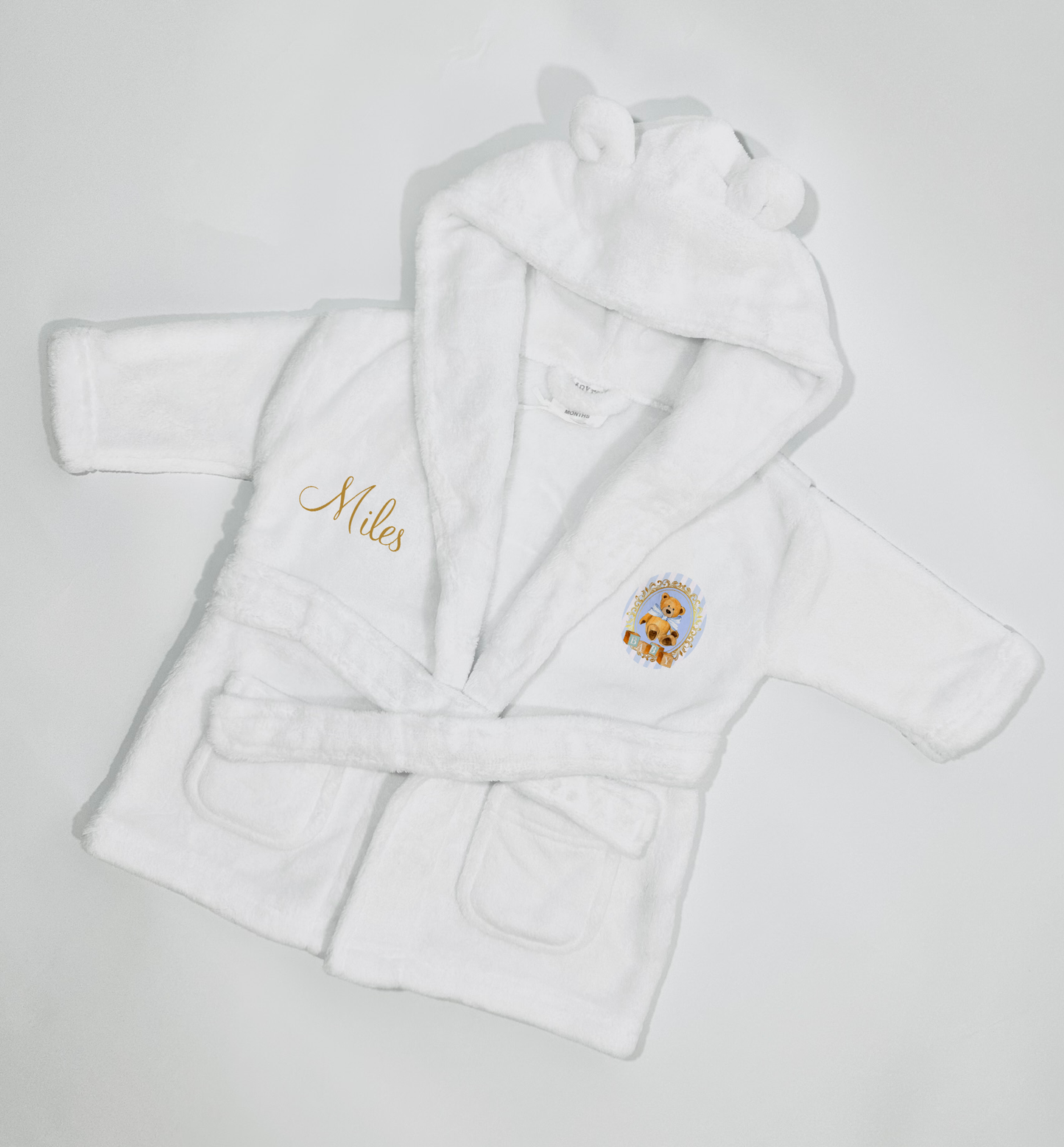 Ok baby bath personalised set Stripe bear Blue