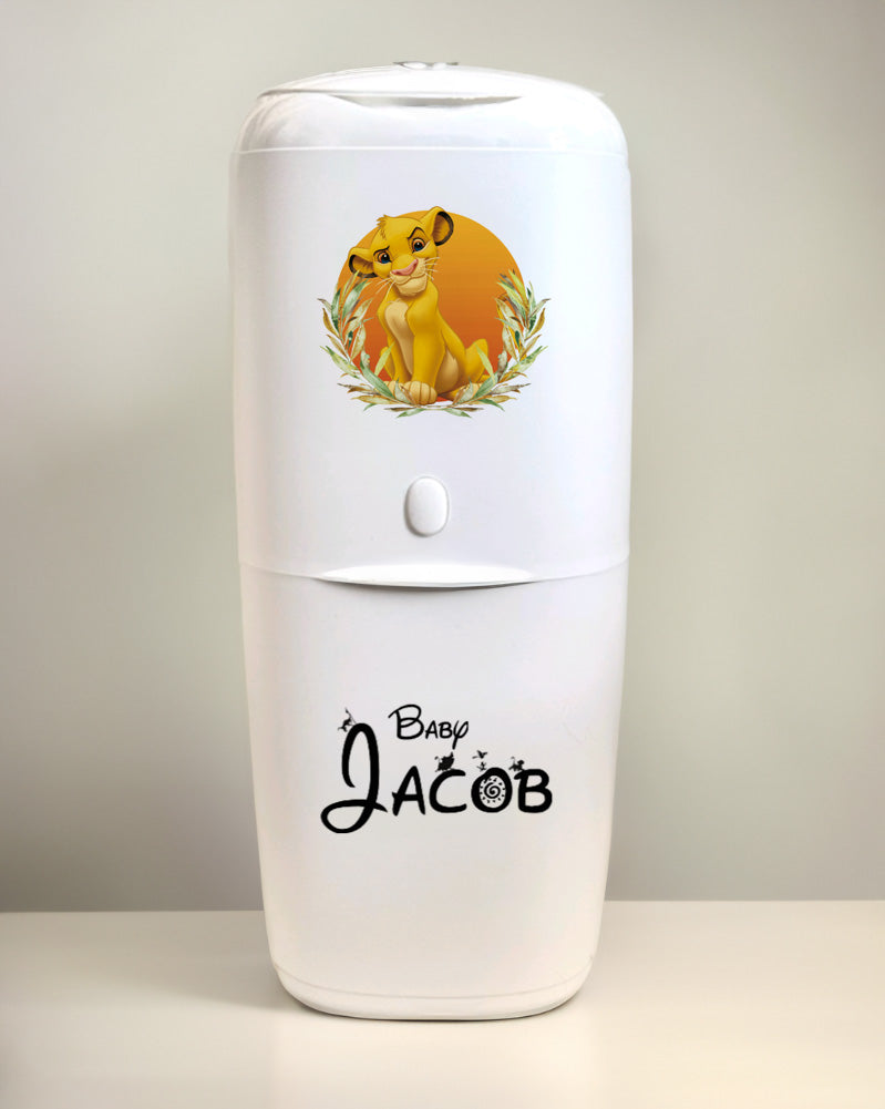 Angelcare Nappy Disposal System with 1 Refill Personalised D Lion