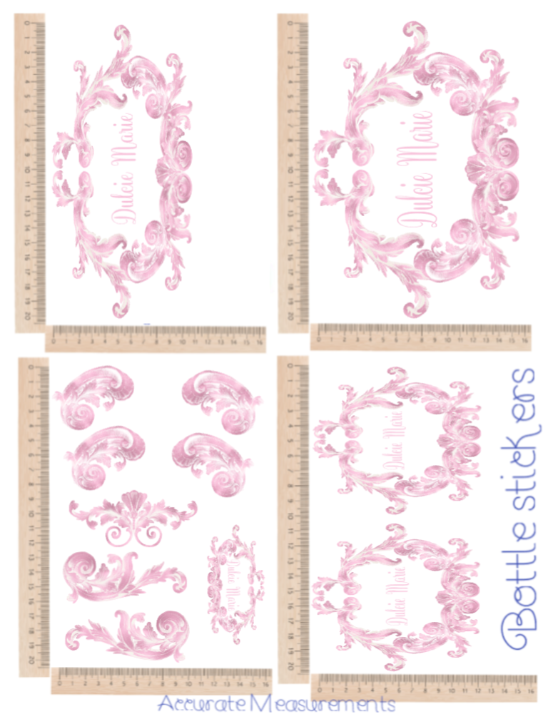 Swirl pink Sticker set