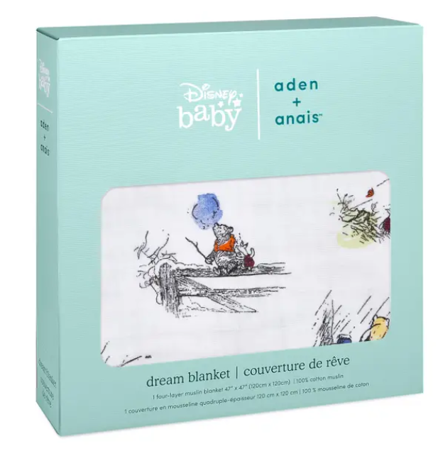Essentials Cotton Muslin Blanket Pooh Bear (120cm)