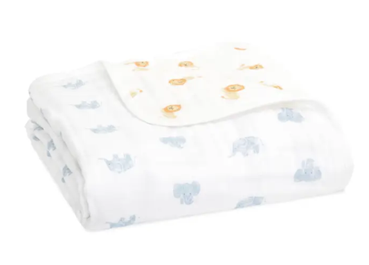 Essentials Cotton Muslin Blanket animal kingdom (120cm)