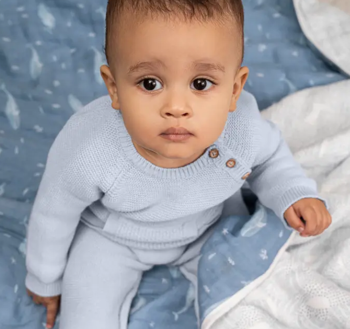 Essentials Cotton Muslin blanket oceanic (120cm)