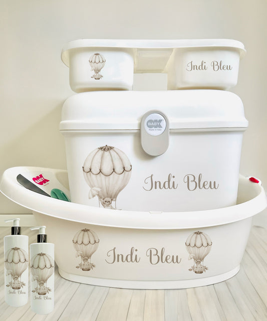 Ok Baby Personalised Hot air Balloon Set cream