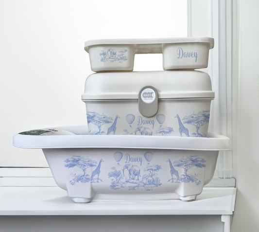Aqua scale & Ok Baby Bath safari blue