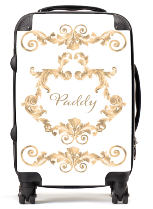 Personalised Suitcase Swirl Gold