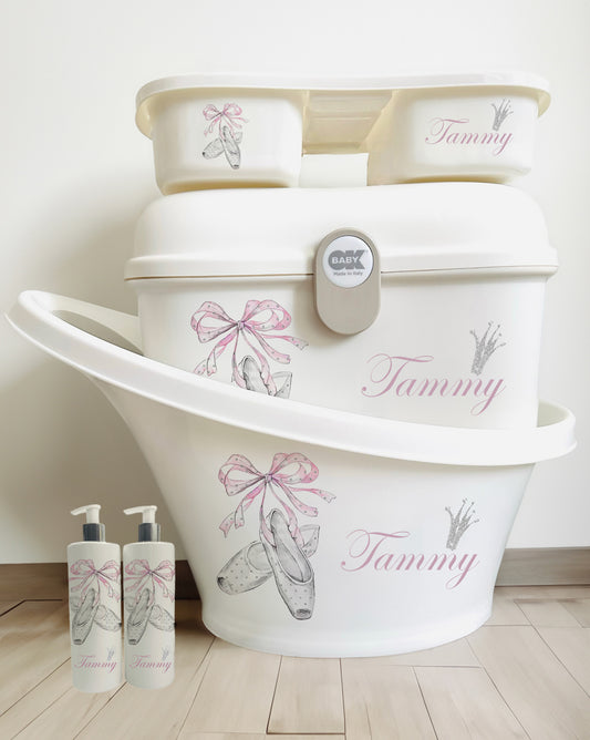 Shnuggle Personalised Bath Set Ballet Shoe & Matching Items