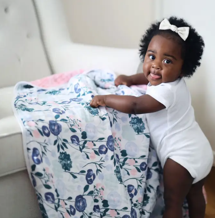 Essentials Cotton Muslin Blanket flowers bloom (120cm)