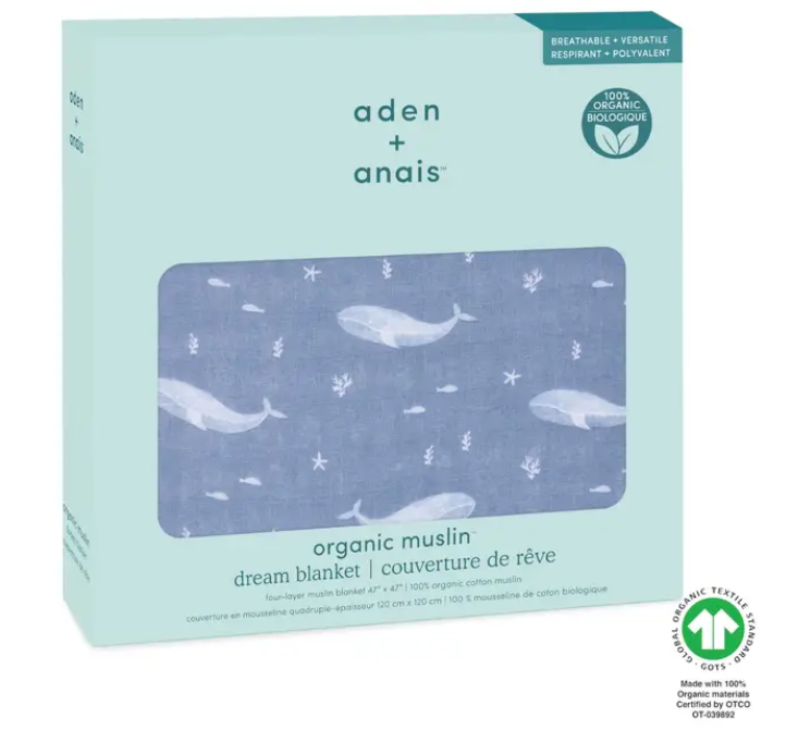 Essentials Cotton Muslin blanket oceanic (120cm)
