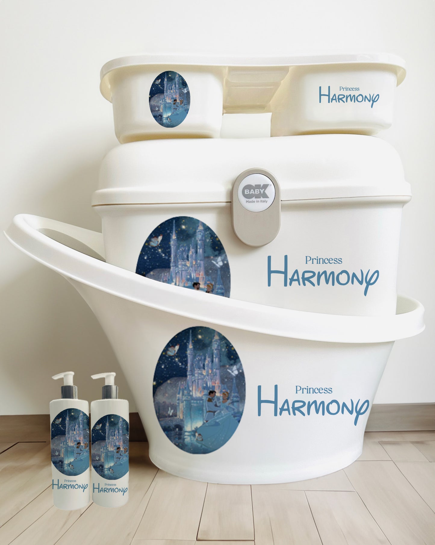 Shnuggle bath personalised set Disney Cinderella