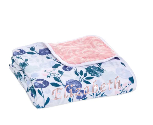 Essentials Cotton Muslin Blanket flowers bloom