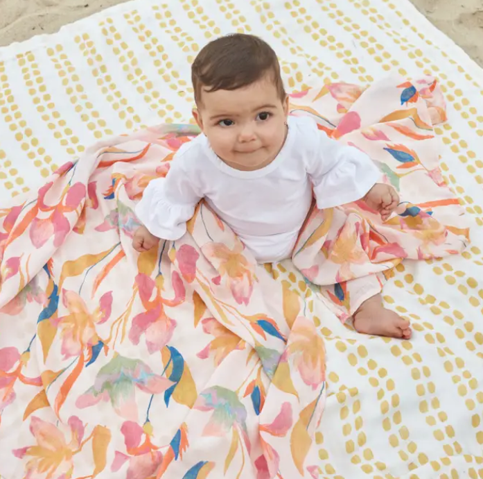 Essentials Cotton Muslin Blanket Tulips Luxury (120cm)