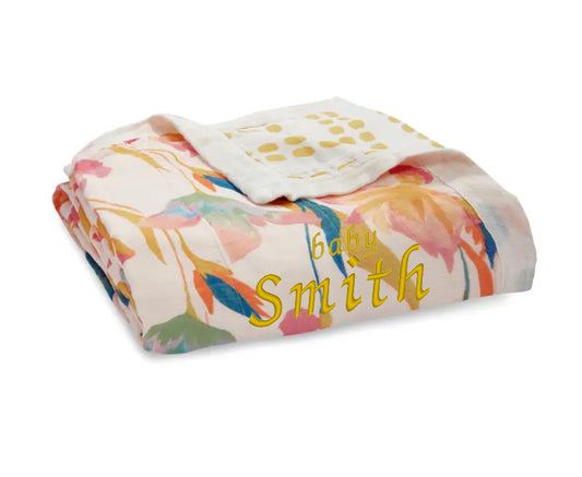 Essentials Cotton Muslin Blanket Tulips Luxury (120cm)