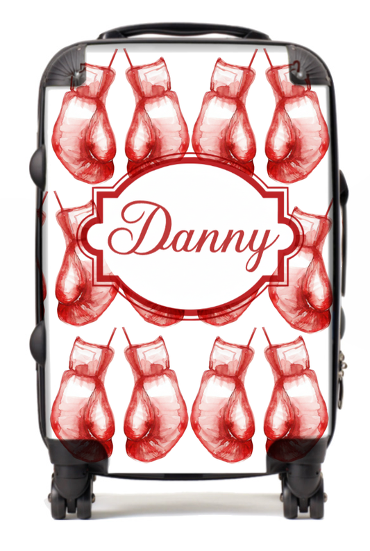 Personalised Suitcase boxing glove red