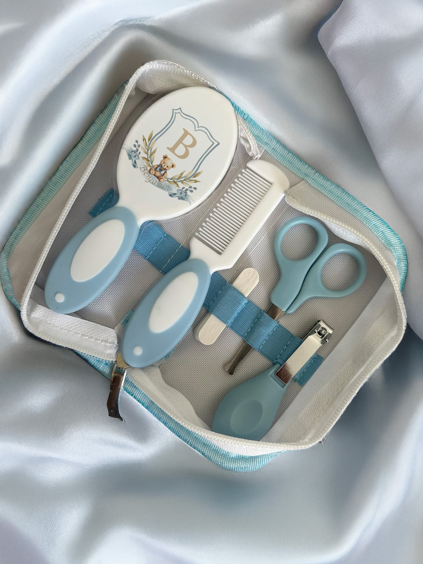 Ok baby bath personalised set Crest bear