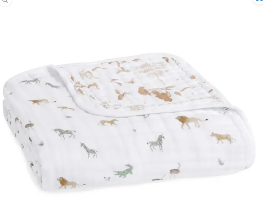 Essentials Cotton Muslin blanket safari dreams (120cm)