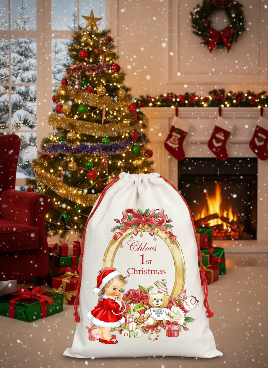 Christmas Lux girl personalised sack